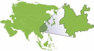 Mapa Yunnan v Číně